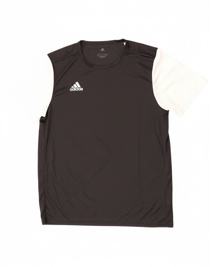 Adidas Mens Aeroready Camiseta Top Grande Preto Colorblock Poliéster