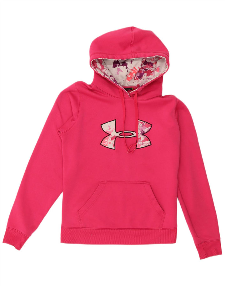 Under Armour feminino gráfico moletom com capuz Reino Unido 14 poliéster rosa médio