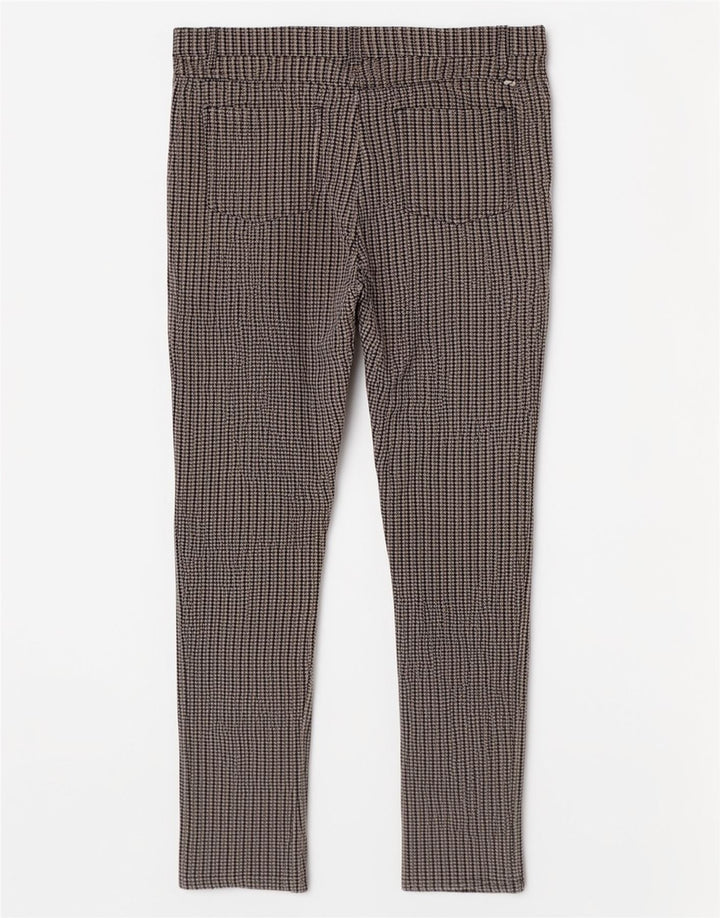Ellesse Calça feminina casual justa média W30 L28 cinza houndstooth viscose