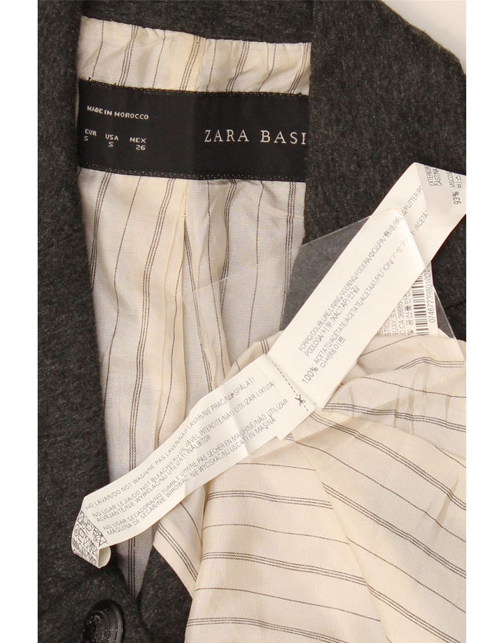 Jaqueta blazer feminina Zara com 1 botão Reino Unido 10 pequeno acetato cinza