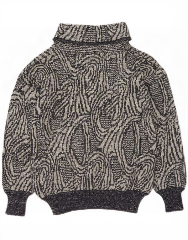 Suéter feminino vintage Batwing com gola redonda Reino Unido 14 cinza médio
