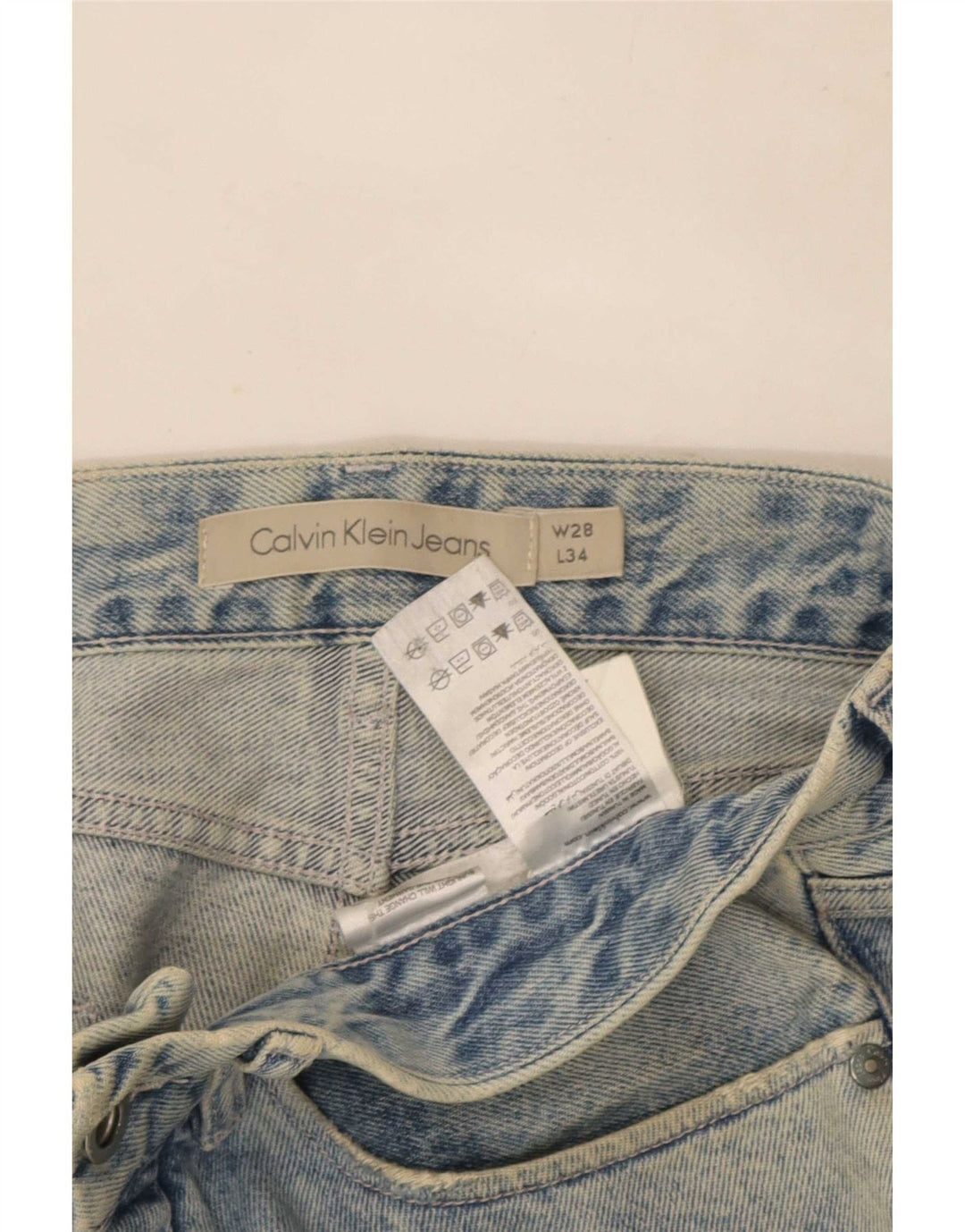 Calvin Klein Masculino Slim Jeans W28 L34 Azul Algodão
