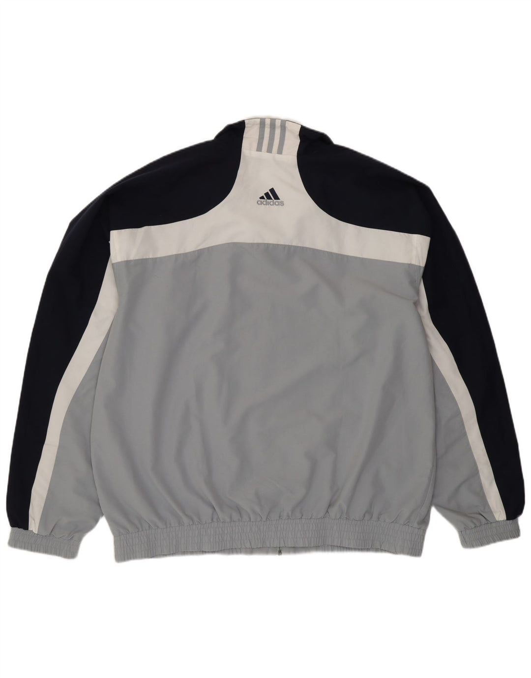 Adidas Mens Tracksuit Top Jacket UK 46/48 XL Cinza Colourblock Poliéster