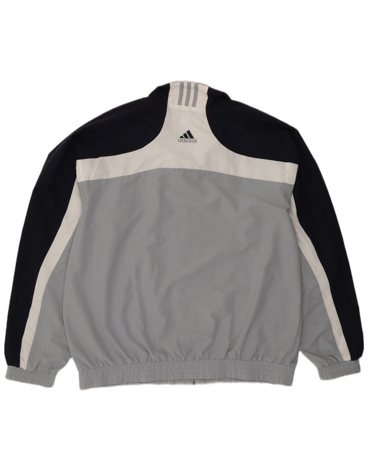 Adidas Mens Tracksuit Top Jacket UK 46/48 XL Cinza Colourblock Poliéster
