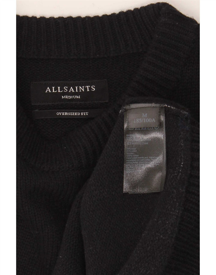 Suéter masculino All Saints com gola redonda grande e xadrez médio azul marinho