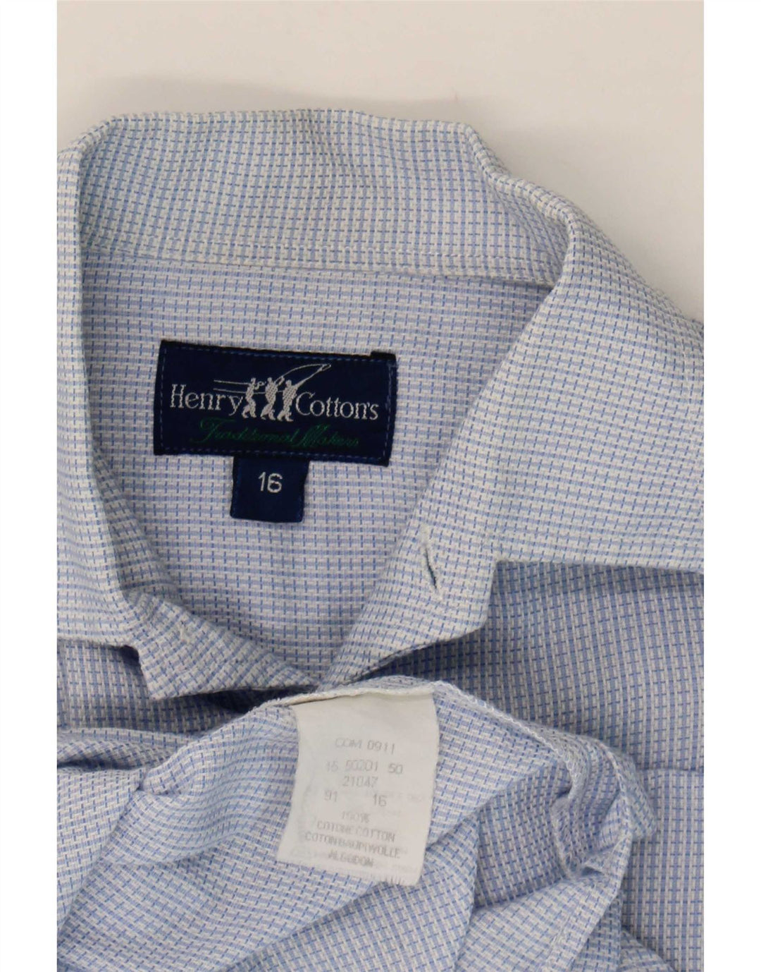 Camisa masculina de flanela Henry Cottons tamanho 16 grande algodão xadrez azul