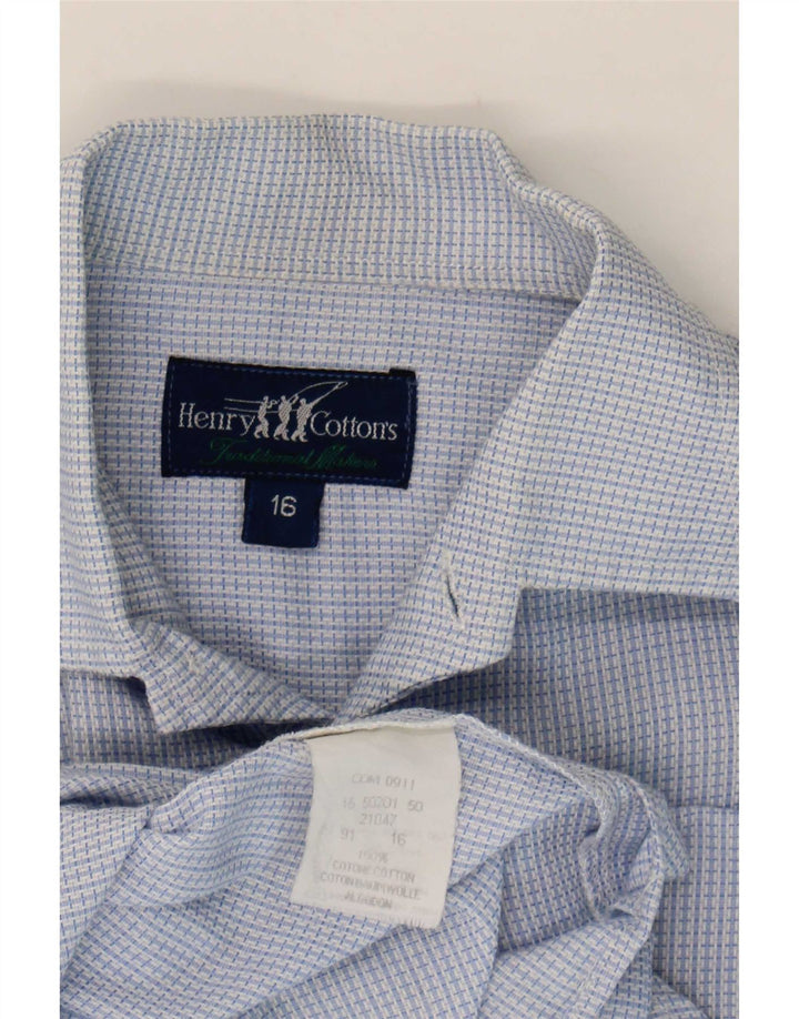 Camisa masculina de flanela Henry Cottons tamanho 16 grande algodão xadrez azul