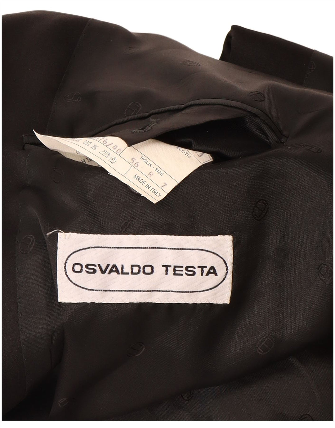 Jaqueta blazer masculina Osvaldo Testa com peito duplo UK 40 grande preta
