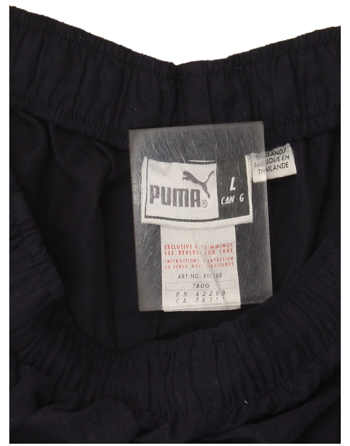 Calça de treino masculina Puma grande poliéster azul marinho