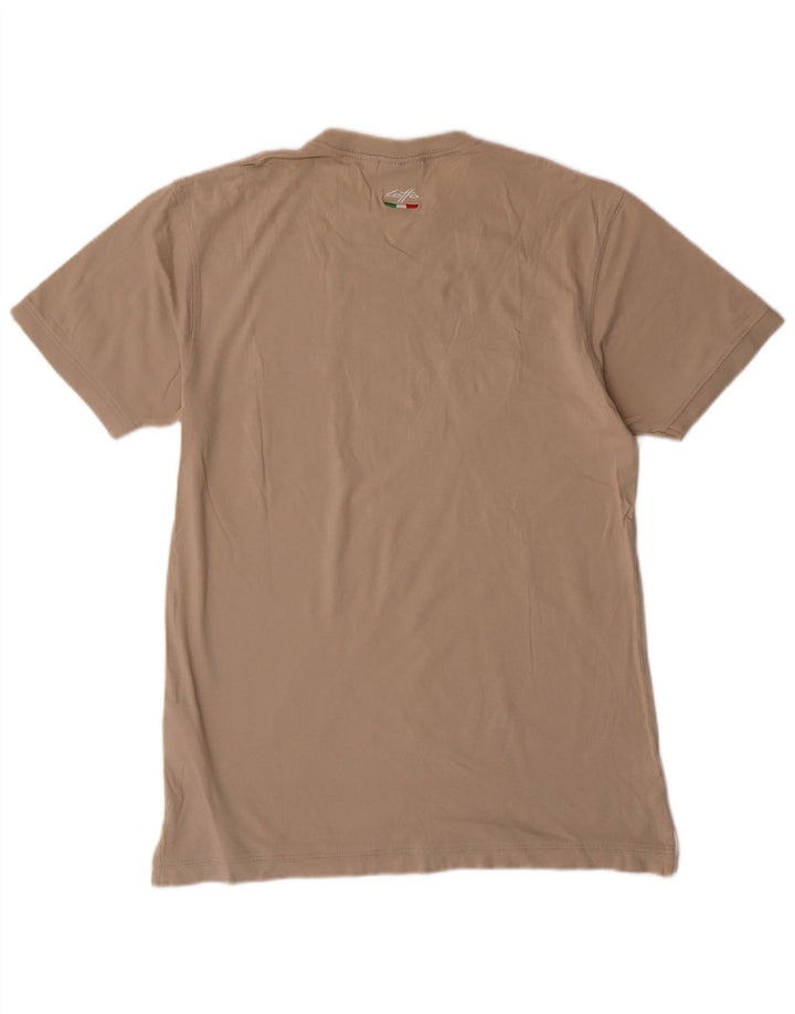 Camiseta masculina LOTTO de algodão listrado bege médio