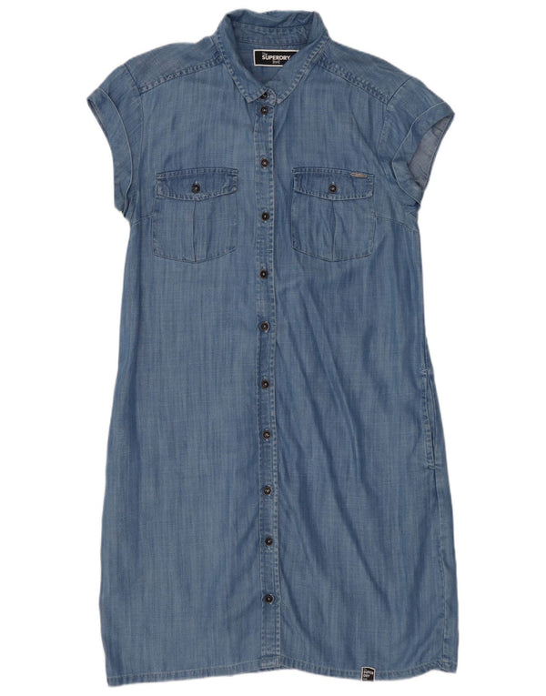 Vestido jeans feminino SUPERDRY Reino Unido 10 pequeno azul Lyocell