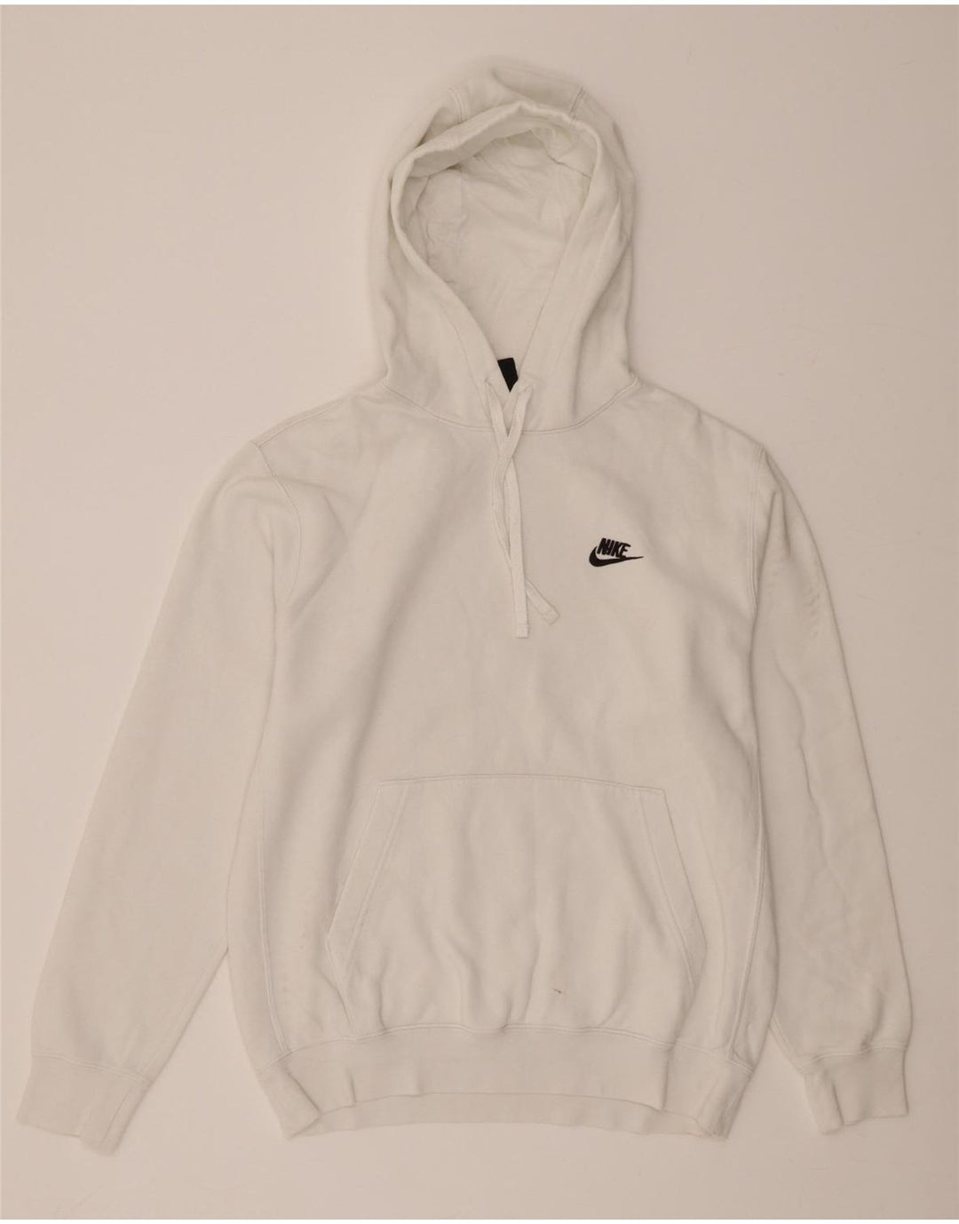 NIKE Mens Hoodie Jumper Small White Cotton Vintage Nike and Second-Hand Nike from Messina Hembry 