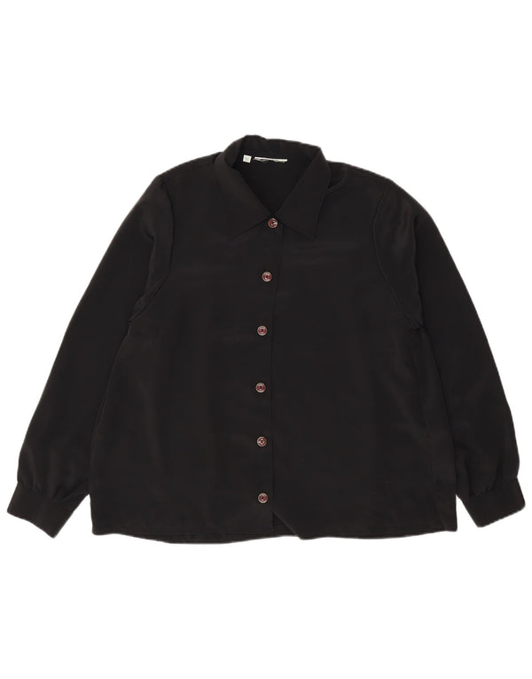 Blusa feminina vintage UK 14 grande preta