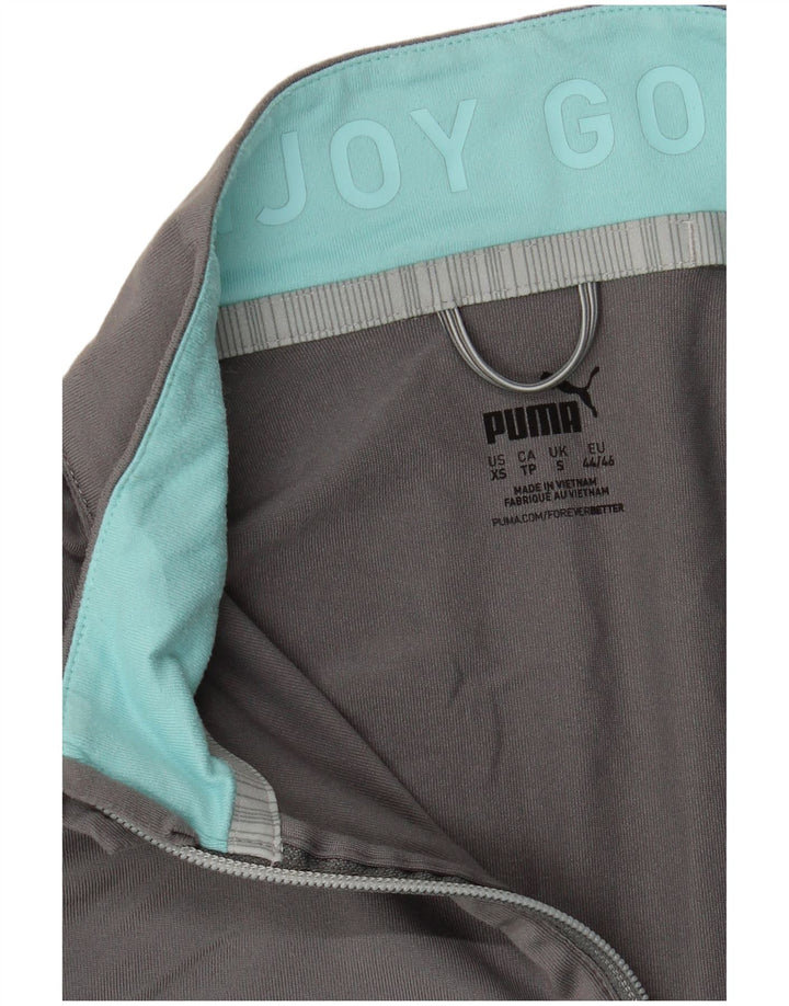 Suéter PUMA masculino com zíper e pescoço pequeno cinza colorblock poliéster