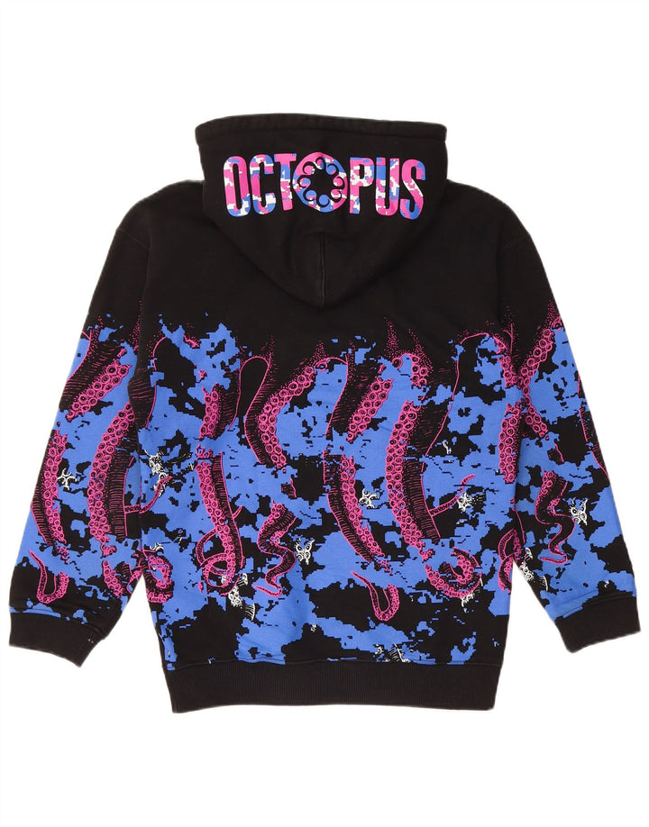 Jumper com capuz gráfico masculino OCTOPUS pequeno algodão colorido preto