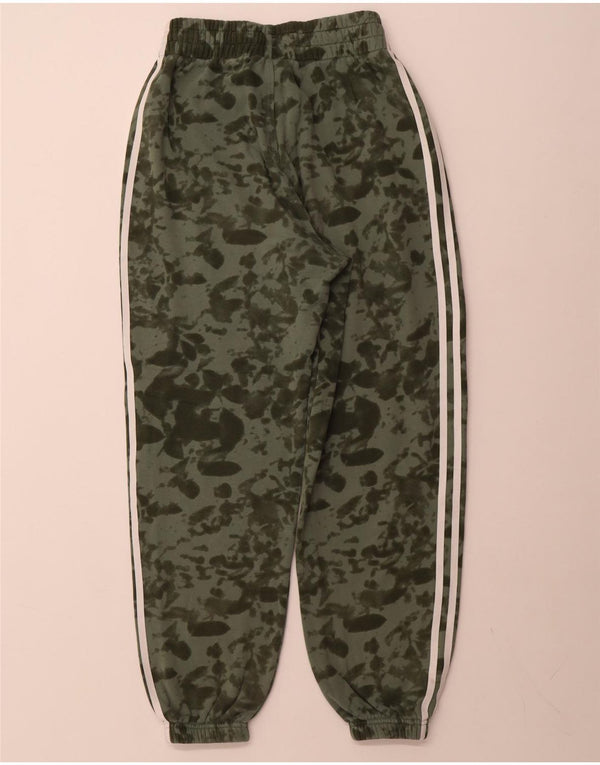 Calças de treino femininas Adidas Joggers UK 8/10 pequeno algodão verde