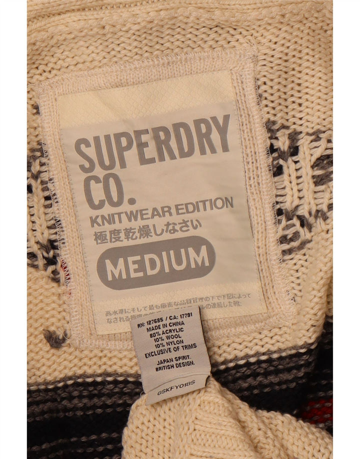 Suéter cardigã feminino Longline SUPERDRY UK 14 Médio Off White
