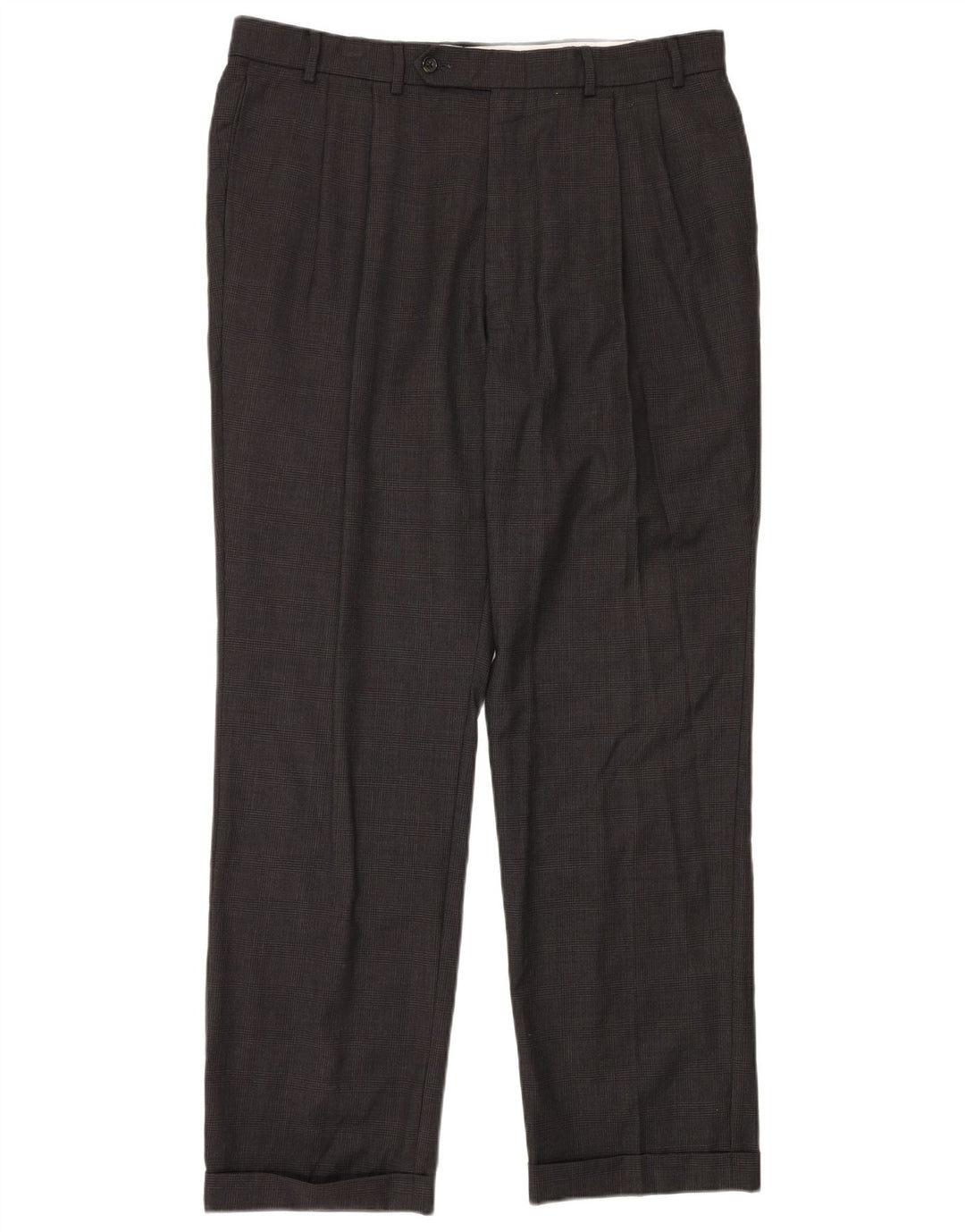 Calça masculina NAUTICA Pegged Suit W38 L32 cinza xadrez lã