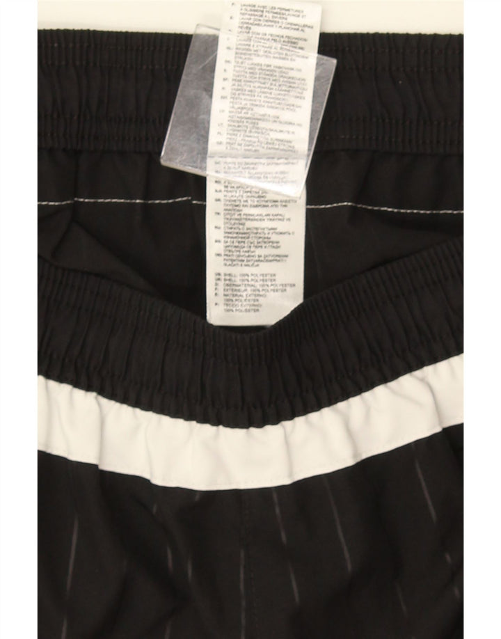 Shorts esportivos masculinos Adidas grande poliéster listrado preto