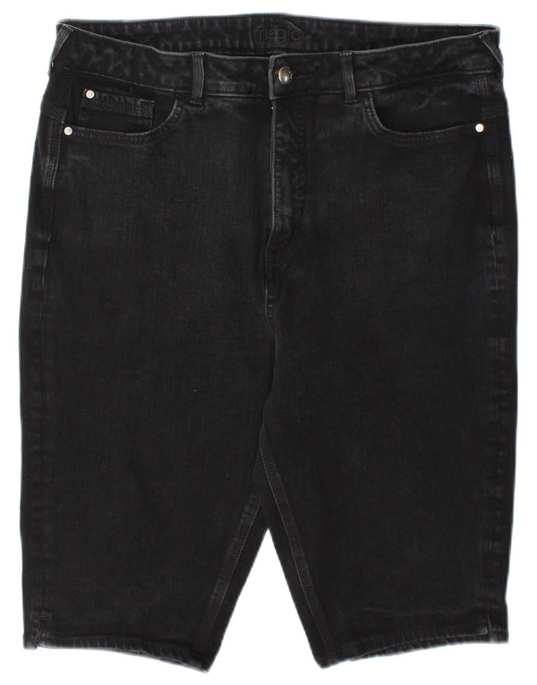 Shorts jeans feminino Marks & Spencer Reino Unido 18 XL W36 algodão preto