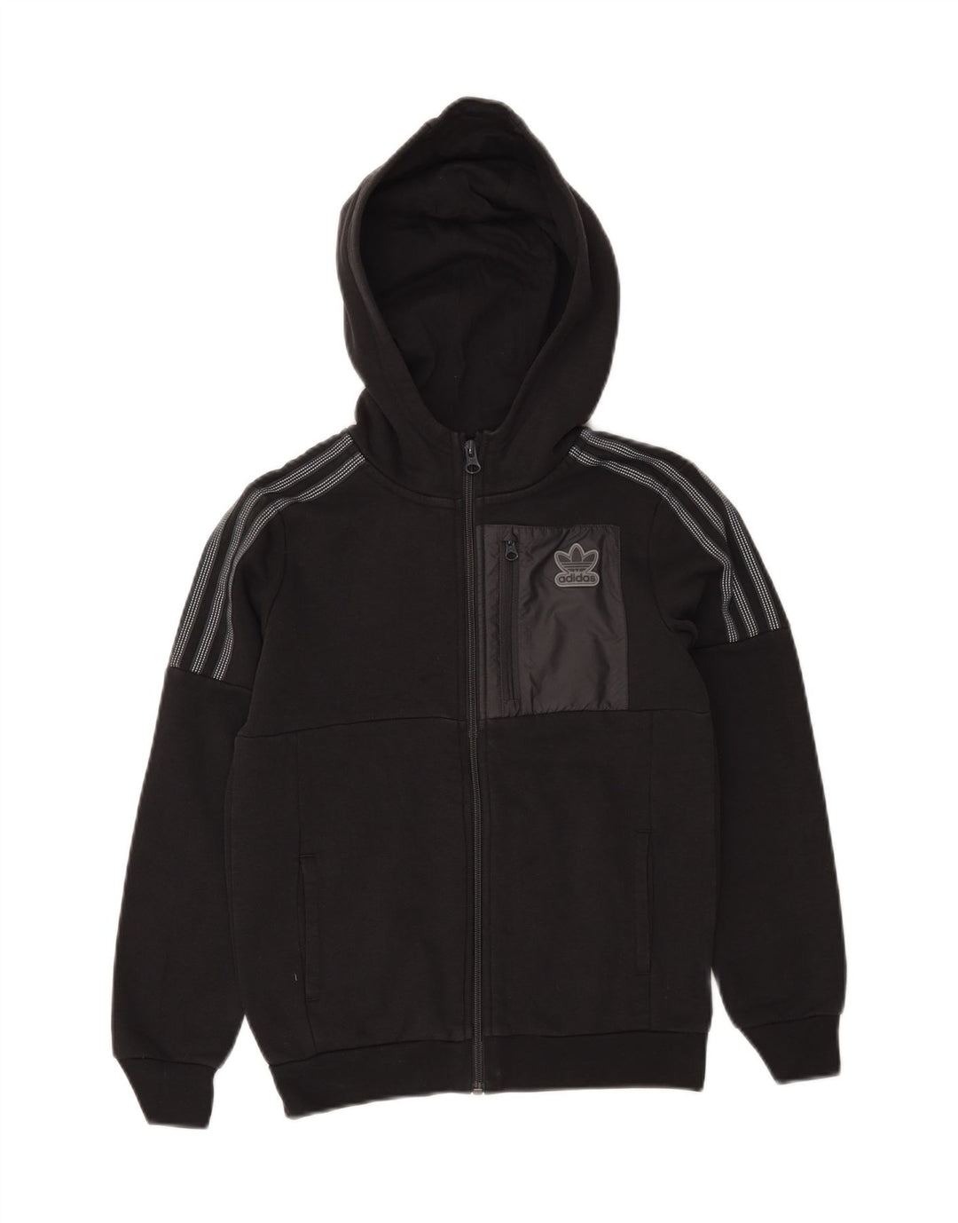 Suéter adidas masculino com capuz e zíper 9-10 anos algodão preto
