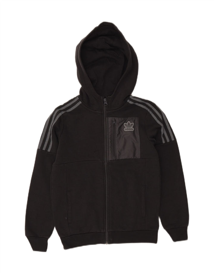 Suéter adidas masculino com capuz e zíper 9-10 anos algodão preto