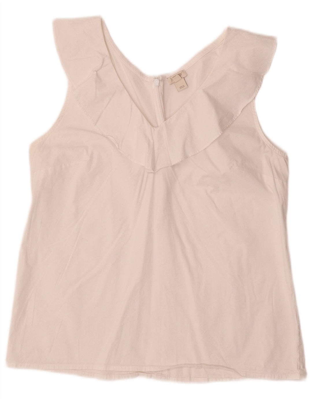 J. Crew blusa feminina sem mangas top US 10 grande algodão branco