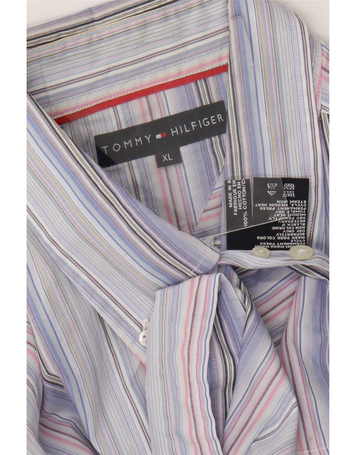 Camisa masculina Tommy Hilfiger XL listrada azul algodão