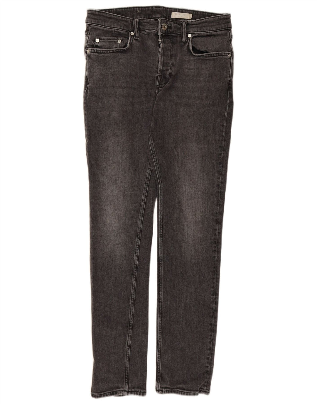 ALL SAINTS Mens Rex Slim Jeans W32 L30 Algodão Cinza