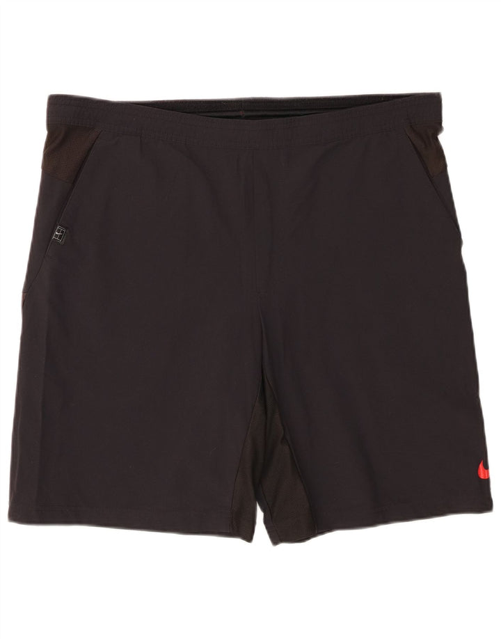 Shorts esportivos masculinos Nike médio preto colorblock nylon