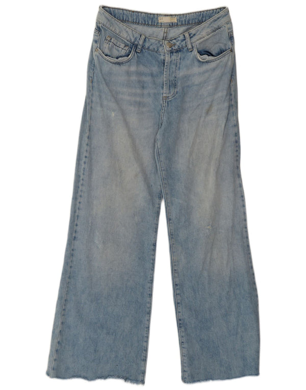 Zara Womens Vintage Wide Leg Jeans EU 36 XS W26 L28 Blue Cotton