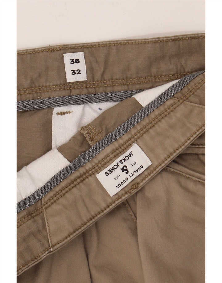JACK & JONES Mens Slim Chino Trousers W36 L32 Beige Cotton Vintage Jack & Jones and Second-Hand Jack & Jones from Messina Hembry 
