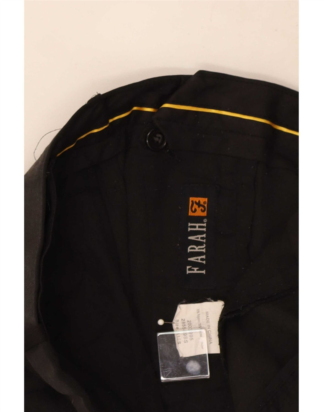 Farah Mens Pegged Suit Calça W41 L26 Poliéster Preto