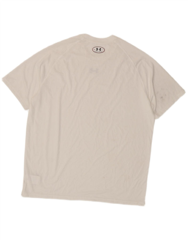 Camiseta masculina Under ARMOR Heat Gear grande poliéster branco