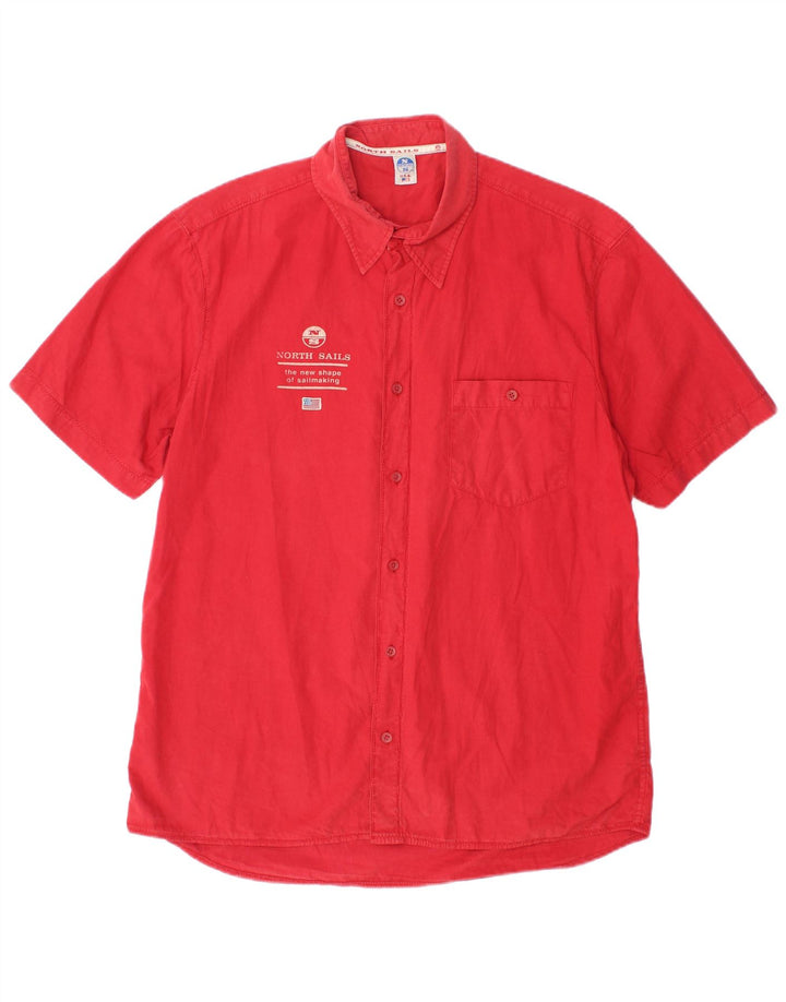 Camisa masculina de manga curta NORTH SAILS XL vermelha