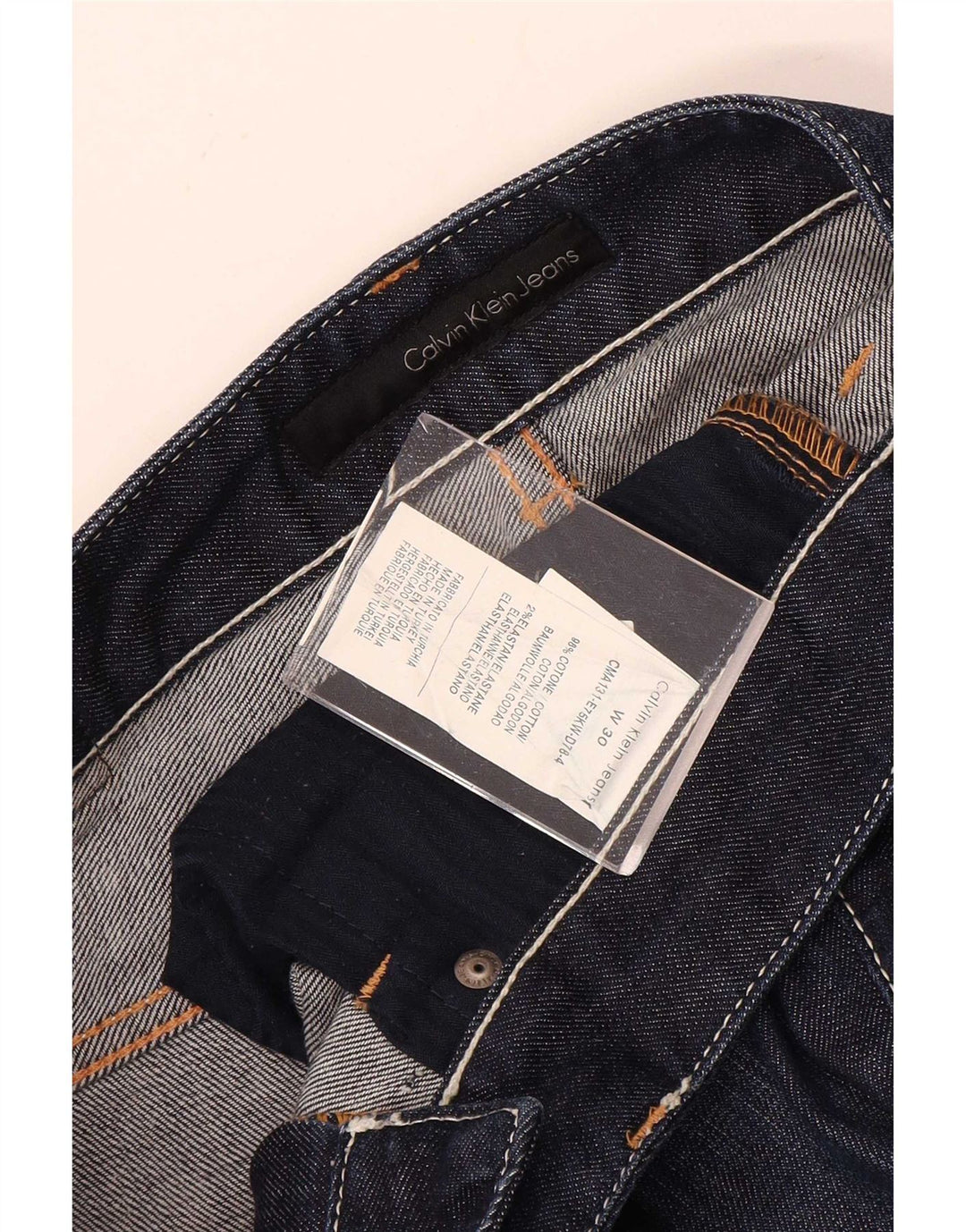Calça jeans feminina Calvin Klein Bootcut W30 L32 azul marinho algodão