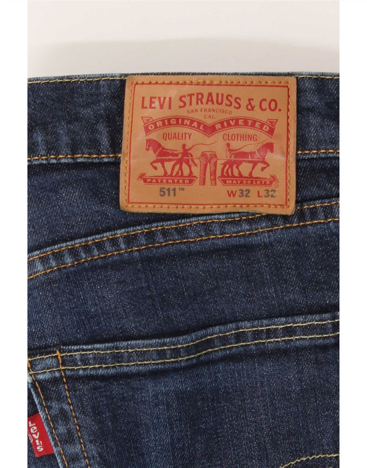 Levi's Masculino 511 Slim Jeans W32 L32 Azul Marinho Algodão