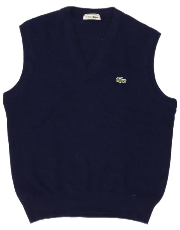 LACOSTE Mens Colete Regata Tamanho 5 Grande Lã Azul Marinho