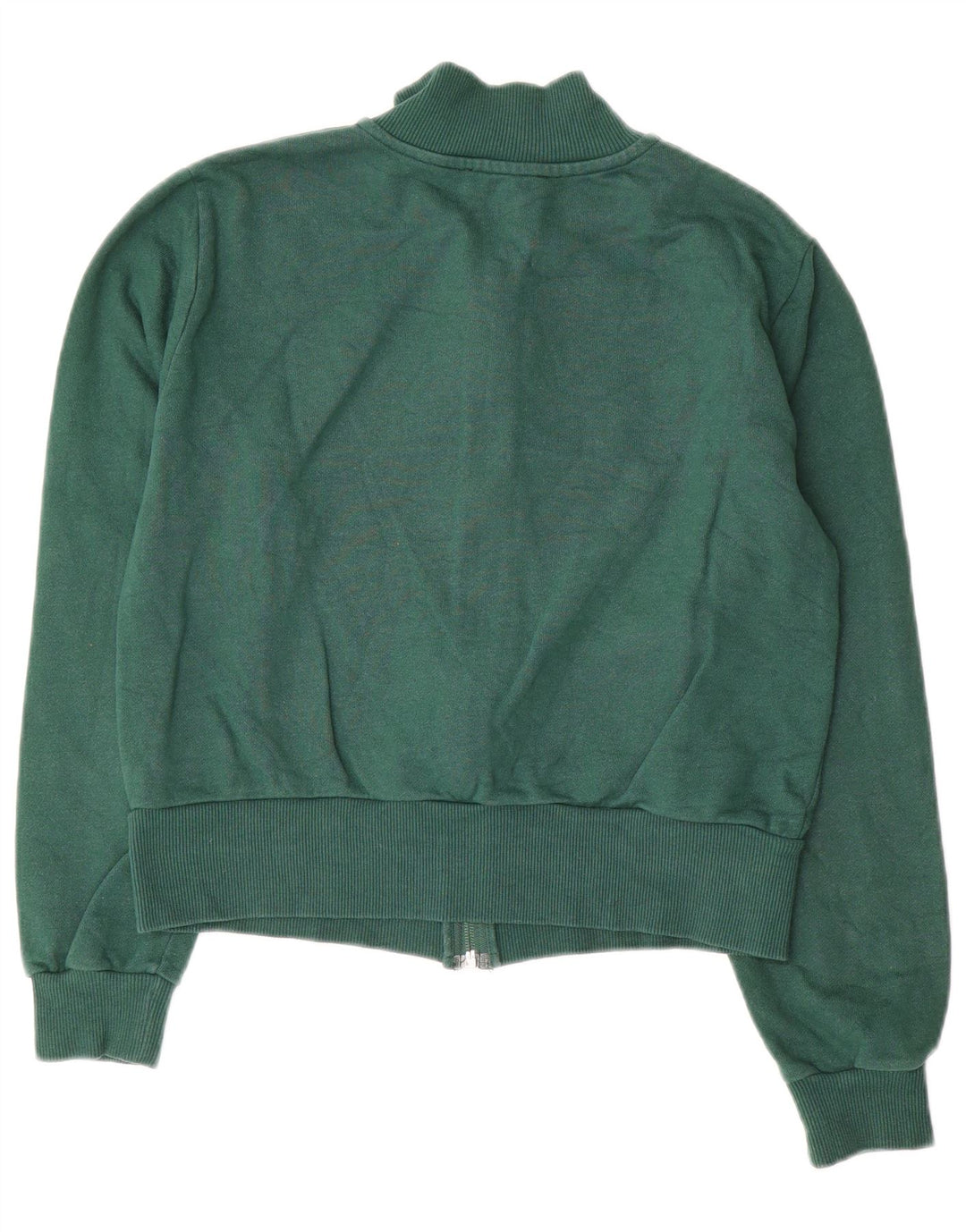 Zara Womens Tracksuit Top Jacket Reino Unido 16 Grande Algodão Verde