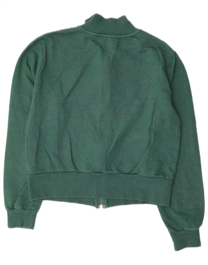 Zara Womens Tracksuit Top Jacket Reino Unido 16 Grande Algodão Verde