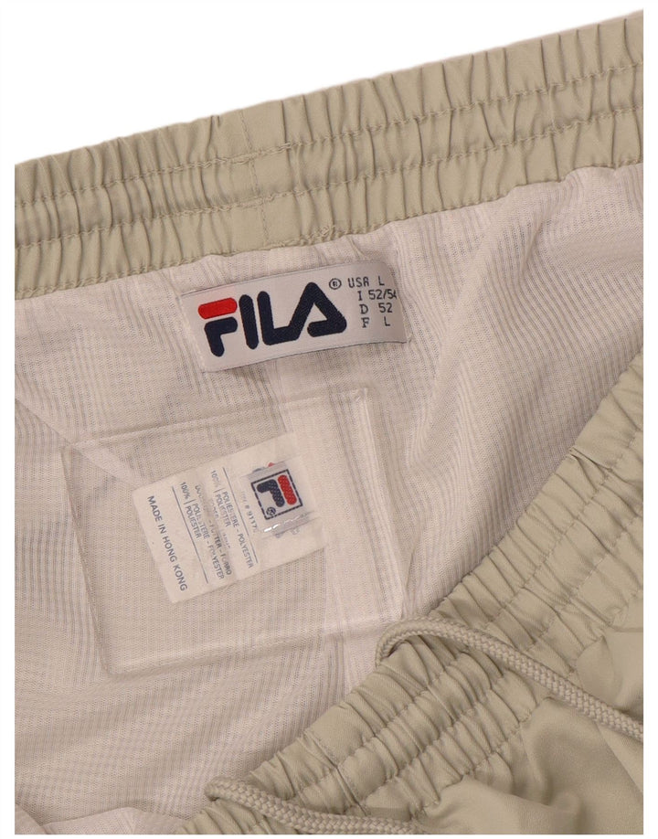 Calça de treino masculina FILA Joggers grande poliéster bege
