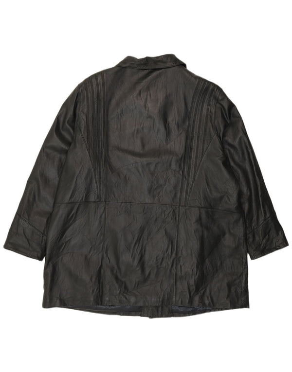 Casaco de couro feminino Morena EU 50 2XL couro preto