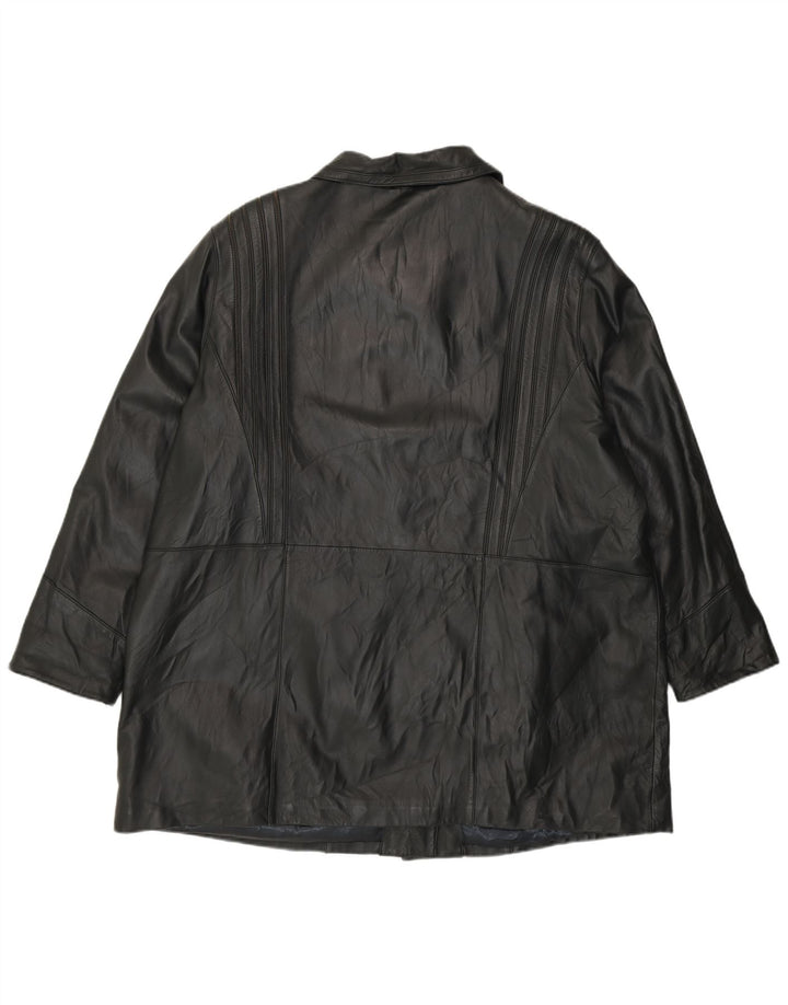 Casaco de couro feminino Morena EU 50 2XL couro preto