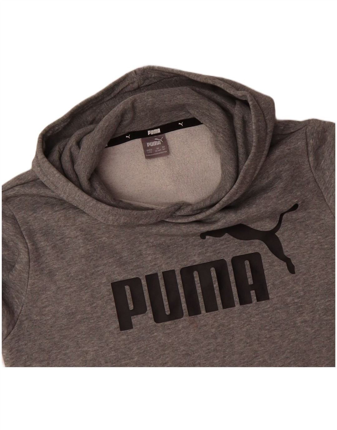 Jumper com capuz gráfico PUMA Boys 13-14 anos algodão cinza