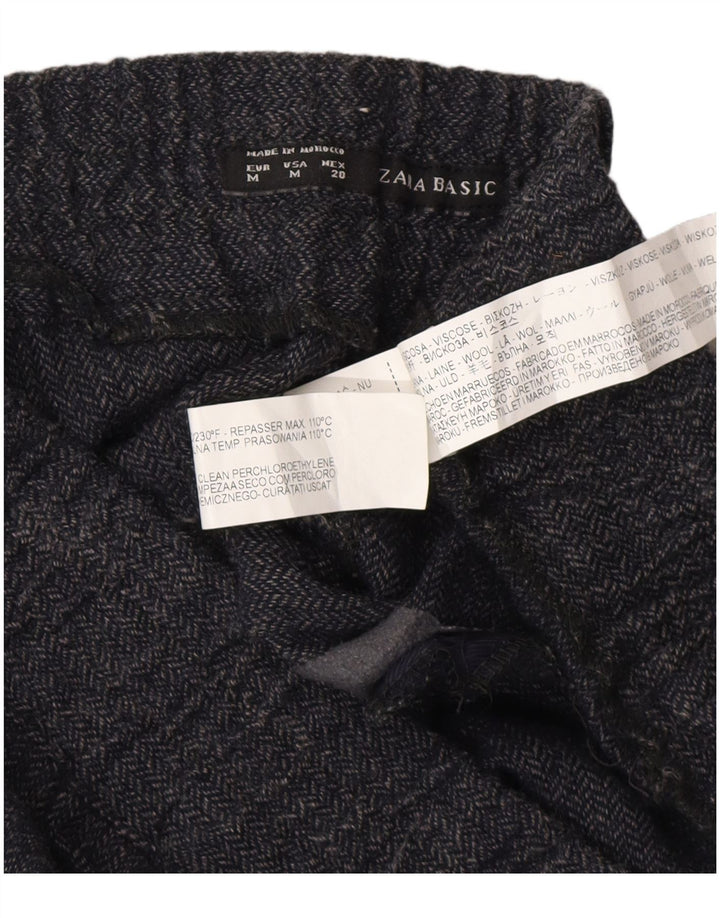 Calça jogger feminina Zara médio W28 L27 azul marinho espinha de peixe viscose