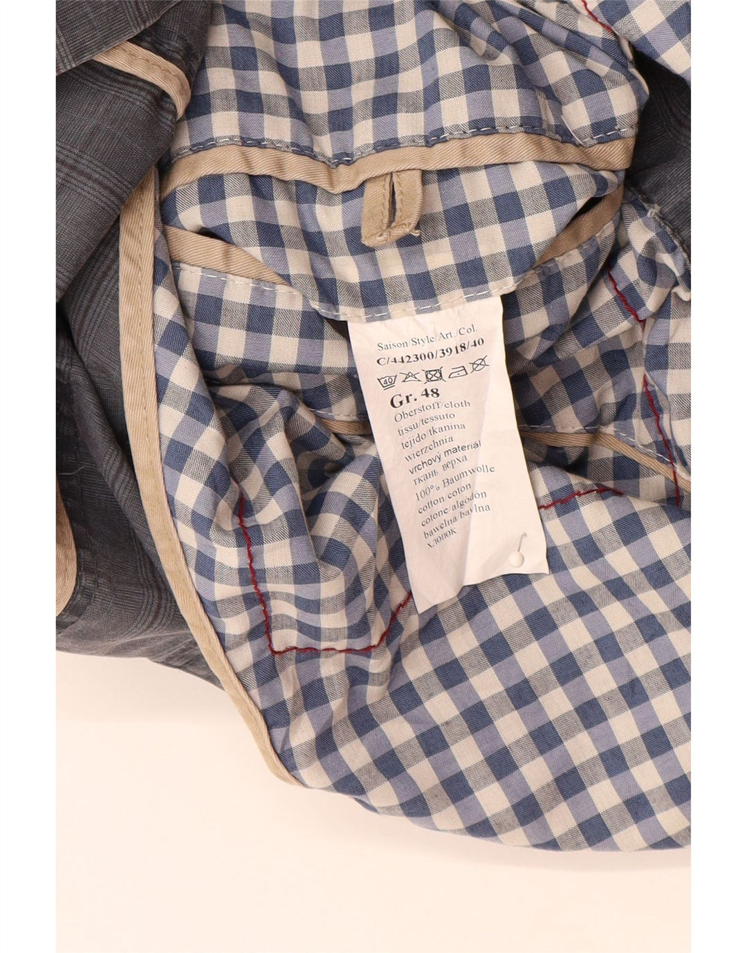 Jaqueta blazer masculina de 2 botões CAMEL ACTIVE IT 48 algodão xadrez azul médio