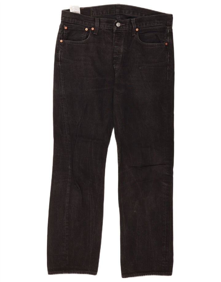 Calça jeans masculina Levi's 501 Straight W34 L32 algodão preto