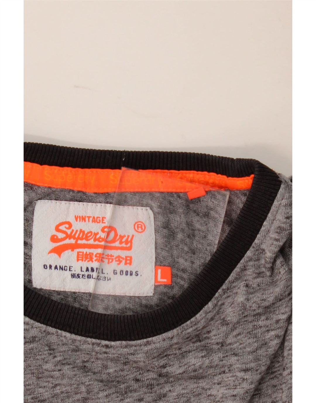 Camiseta masculina Superdry grande cinza manchado