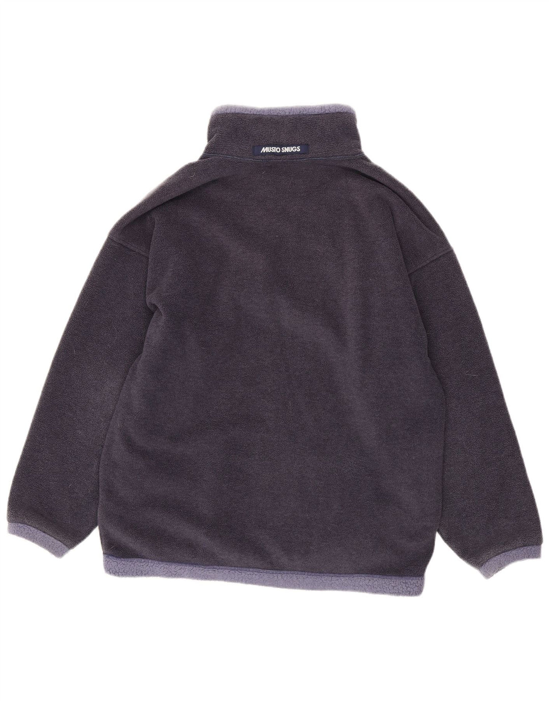 Musto Suéter masculino de lã com zíper e gola média azul marinho poliéster colorblock
