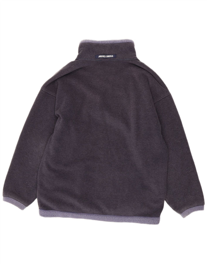 Musto Suéter masculino de lã com zíper e gola média azul marinho poliéster colorblock